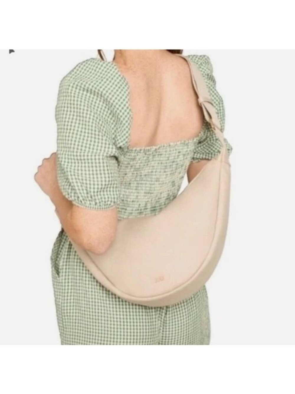 July Everyday Crescent Crossbody Bag Natural Beige NEW Cotton Canvas Vegan Gift